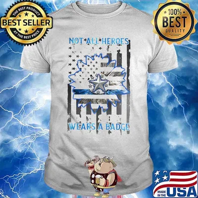 Not all heroes wears a badge Flower American Flag shirt