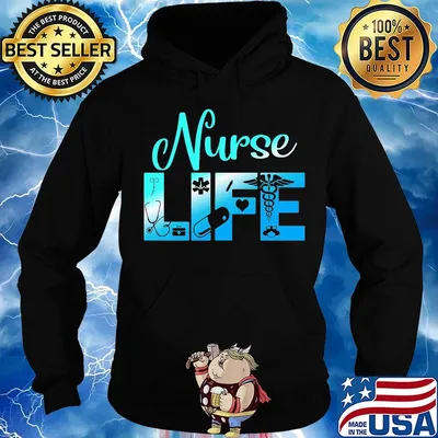 Nurse life medical logo heart medicine ear piece s Hoodie