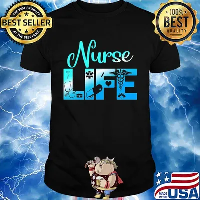 Nurse life medical logo heart medicine ear piece shirt