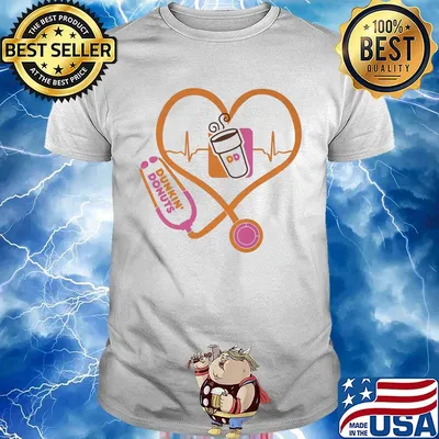 Nurse stethoscope dunkin donuts heartbeat shirt