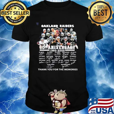 Oakland raiders 60th anniversary 1960 2020 thank you for the memories signatures shirt