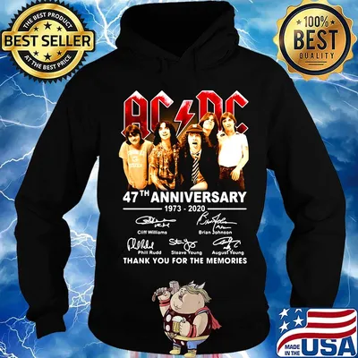 Official AC DC 47th anniversary 1973-2020 thank you for the memories s Hoodie