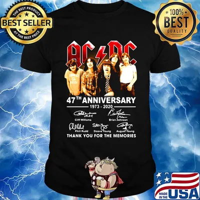 Official AC DC 47th anniversary 1973-2020 thank you for the memories shirt