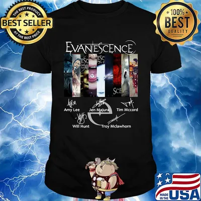 Official Evanescence rock band signature shirt