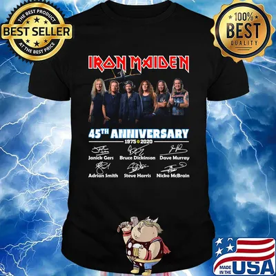 Official Iron Maiden 45th anniversary 1975-2020 signature shirt