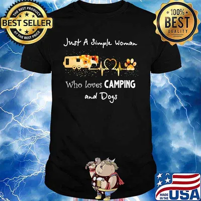 Official Just a simple woman who loves camping and dogs shirt
