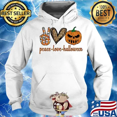 Official Peace Love Halloween s Hoodie