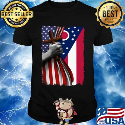 Ohio american flag cross happy independence day shirt