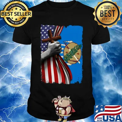 Oklahoma american flag cross happy independence day shirt