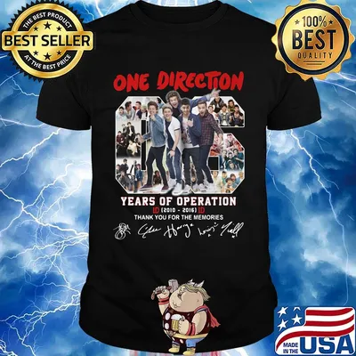 One direction 06 years of operation 2010 2016 thank you for the memories signatures shirt