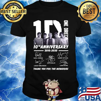 One direction 10th anniversary 2010 2020 thank you for the memories signatures shirt