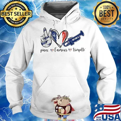 Paix l'amour trompette heart s Hoodie