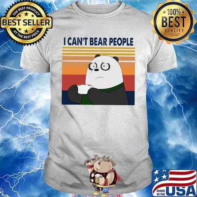 Panda I can't bear people Vintage Retro shirt