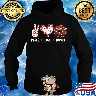 Peace love donuts hearts s Hoodie
