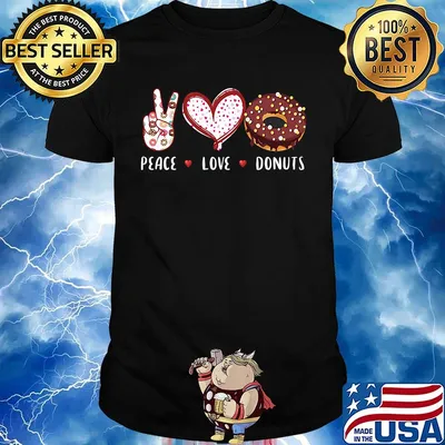 Peace love donuts hearts shirt
