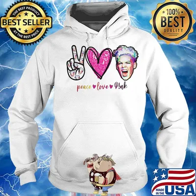 Peace love pink art s Hoodie