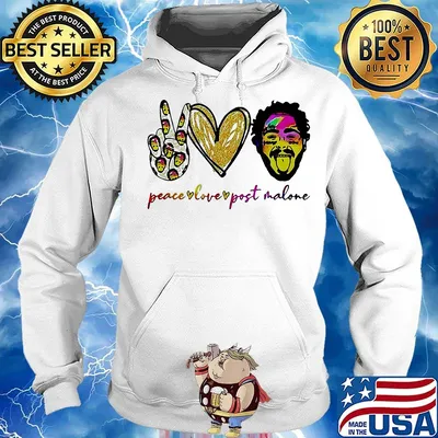 Peace love post malone heart s Hoodie