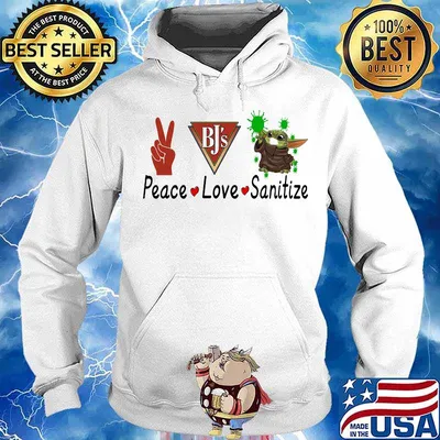 Peace love sanitize baby yoda covid-19 bj's s Hoodie