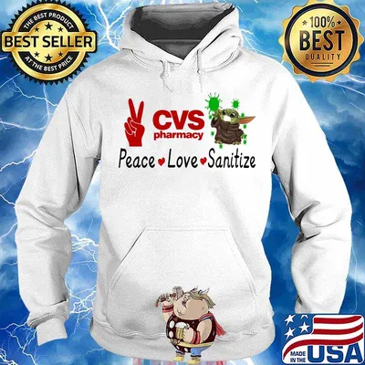 Peace love sanitize baby yoda covid-19 cvs pharmacy s Hoodie