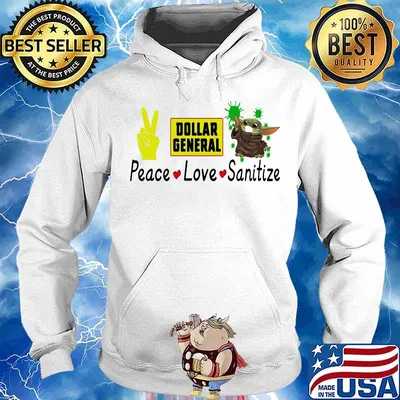 Peace love sanitize baby yoda covid-19 dollar general s Hoodie