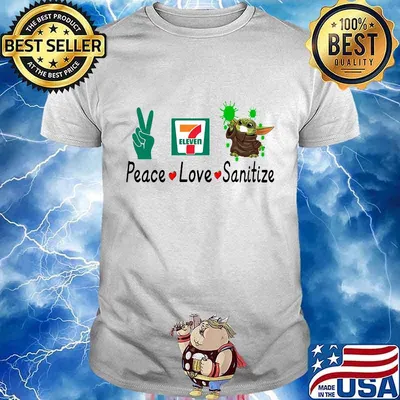 Peace love sanitize baby yoda covid-19 eleven shirt