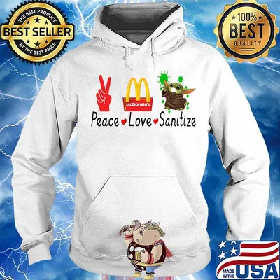 Peace love sanitize baby yoda covid-19 mcdonald's s Hoodie