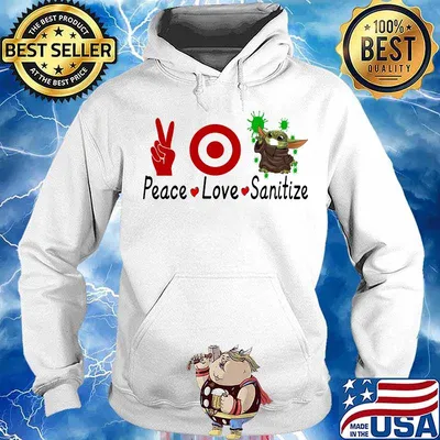 Peace love sanitize baby yoda covid-19 target s Hoodie