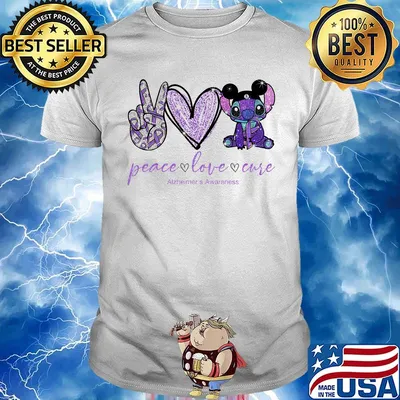 Peace love stitch alzheimer awareness shirt