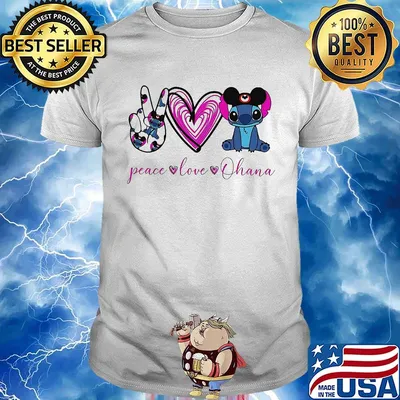 Peace love stitch mickey mouse ohana shirt