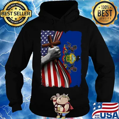 Pennsylvania american flag cross happy independence day s Hoodie