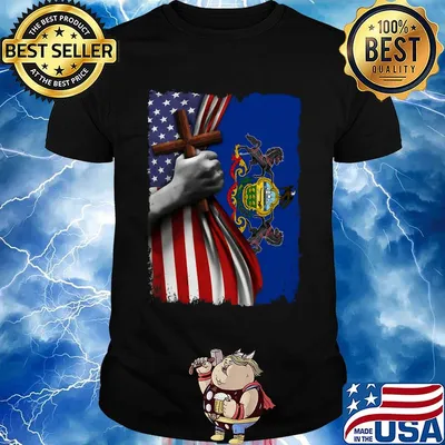 Pennsylvania american flag cross happy independence day shirt