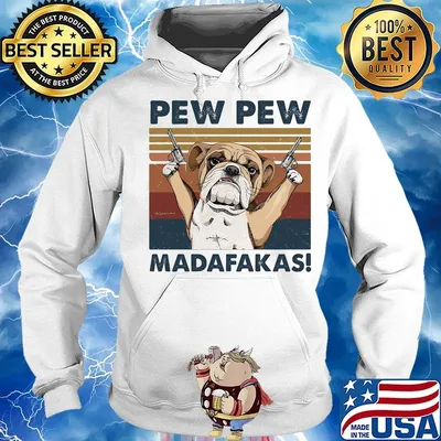 Pew pew madafaksa dog guns vintage retro s Hoodie