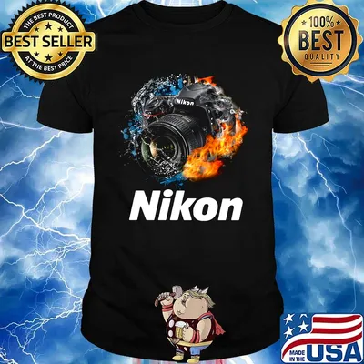 Photography camera nikon fire shirt