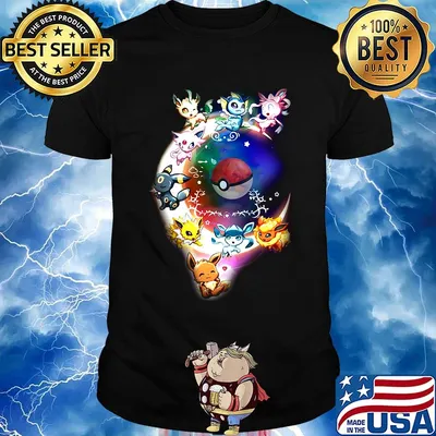 Pokemon cartoon characters stars shirt