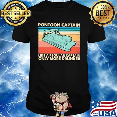 Pontoon captain like a regular captain only more drunk vintage retro shirt