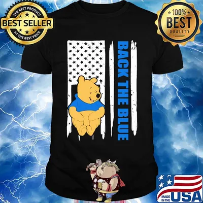Pooh back the blue american flag independence day shirt