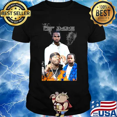 Pop smoke rapper skull fire shirt