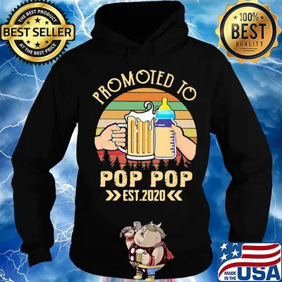 Promoted to pop pop est 2020 beer milk bottle vintage retro s Hoodie