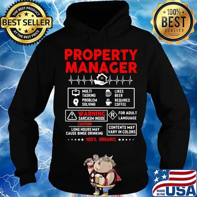 Property manager multi tasking problem solving like beer requires coffee warning sarcasm inside 100% organic stars s Hoodie