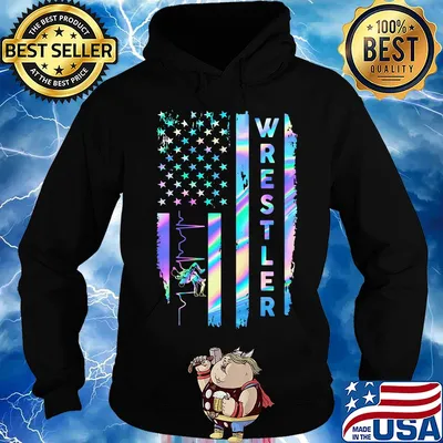 Proud Wrestler American Flag s Hoodie