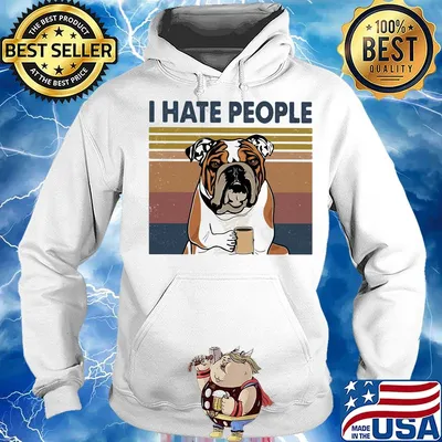 Pug i hate people vintage retro s Hoodie