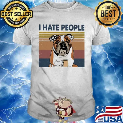 Pug i hate people vintage retro shirt