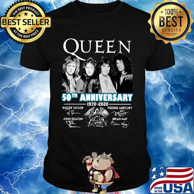 Queen 50th anniversary 1970 2020 members signatures shirt
