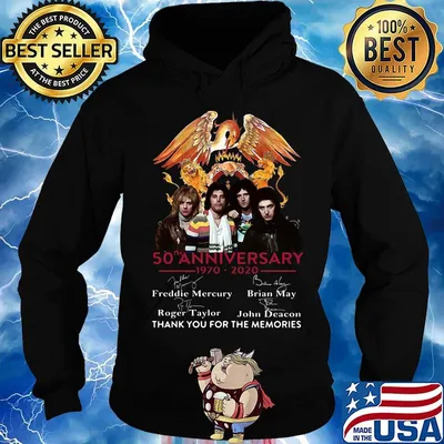 Queen Crest Band 50Th anniversary 1970-2020 Signatures Thank you for the memories s Hoodie