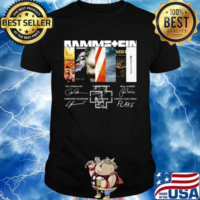 Rammstein band logo members signatures shirt