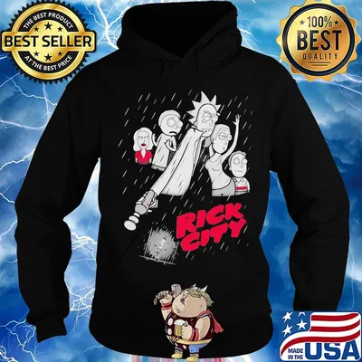 Rick and morty characters shoots rain s Hoodie