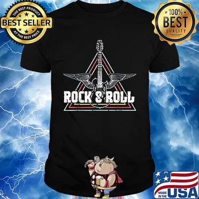 Rock and roll guitar wings shirt