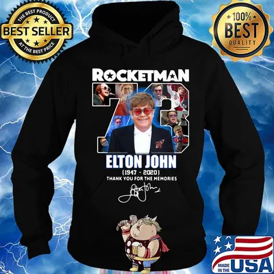 Rocketman 73 elton john 1947 2020 thank you for the memories signature s Hoodie