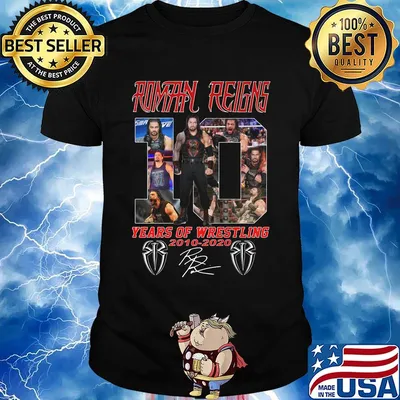 Roman reigns 10 years of wrestling 2010 2020 signature shirt