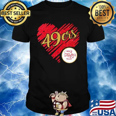 San francisco 49ers logo heart diamond shirt